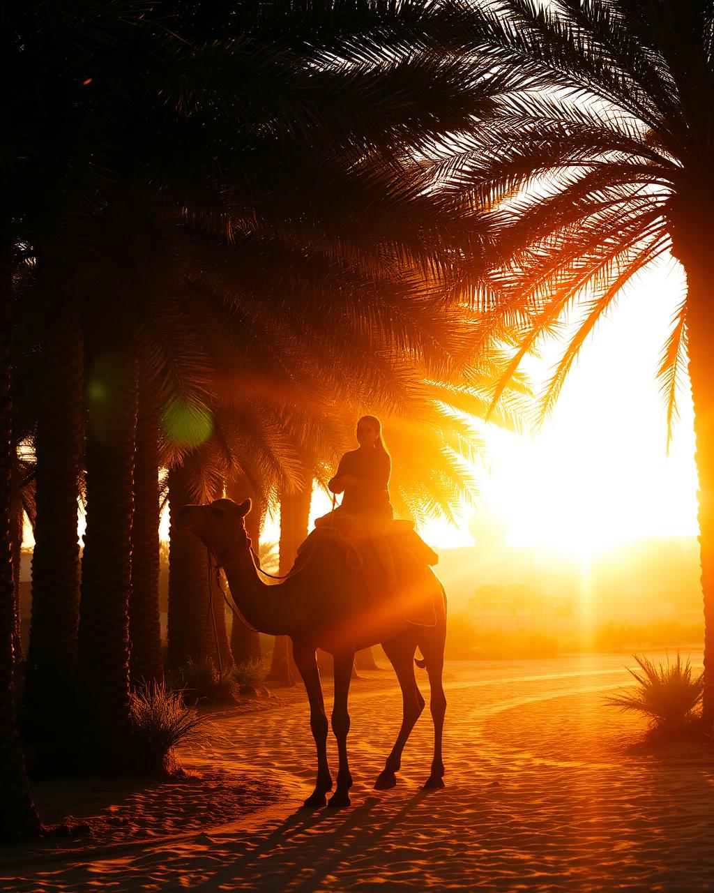 Sunset Camel Ride in the Palm Grove